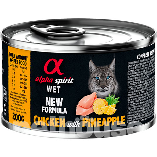 Alpha Spirit Cat Adult Chicken with Pineapple Cans