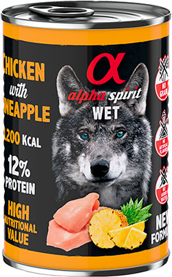 Alpha Spirit Dog Adult Chicken with Pineapple Cans