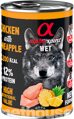 Alpha Spirit Dog Adult Chicken with Pineapple Cans