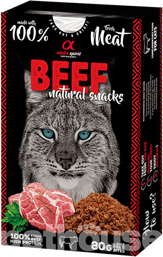 Alpha Spirit Cat Natural Snack Beef Ласощі з яловичиною для котів