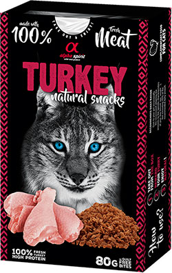 Alpha Spirit Cat Natural Snack Turkey Ласощі з індичкою для котів