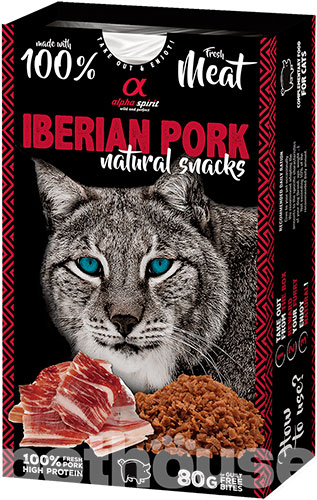 Alpha Spirit Cat Natural Snack Iberian Pork Лакомство с иберийской свининой для кошек