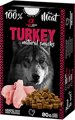 Alpha Spirit Dog Natural Snack Turkey Ласощі з індичкою для собак