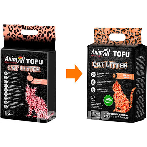 AnimAll Tofu Наполнитель соевый, с ароматом персика AnimAll Tofu Наполнитель соевый, с ароматом персика