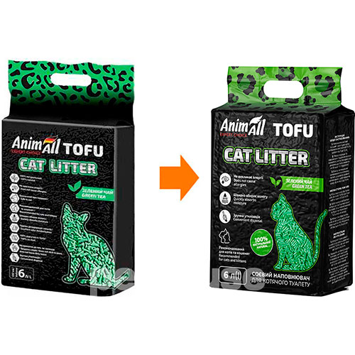 AnimAll Tofu Наполнитель соевый, с ароматом зеленого чая