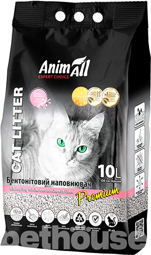 AnimAll Наповнювач бентонітовий, білий, з ароматом дитячої присипки AnimAll Наповнювач бентонітовий, білий, з ароматом дитячої присипки