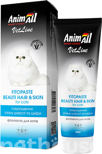 AnimAll VetLine Фітопаста для здоров’я шкіри та шерсті котів