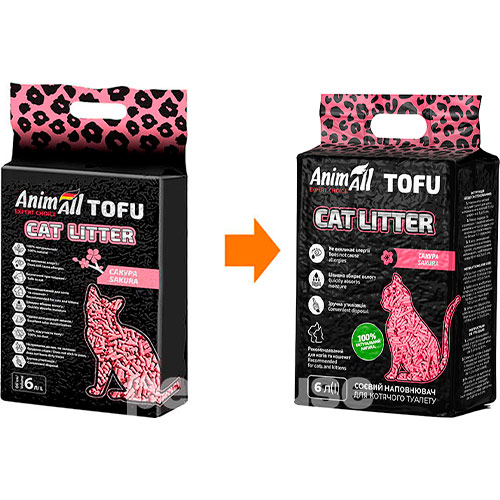 AnimAll Tofu Наполнитель соевый, с ароматом сакуры