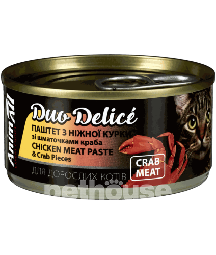 AnimAll Duo Delice Паштет з куркою та шматочками краба для котів