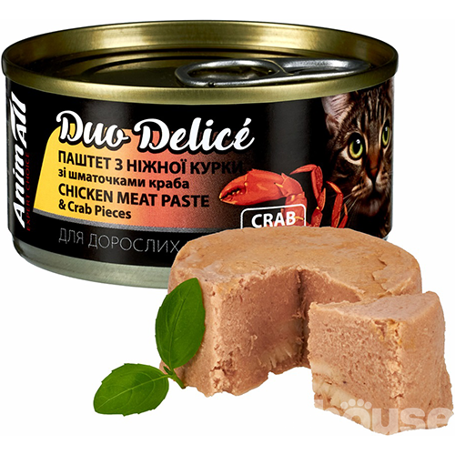 AnimAll Duo Delice Паштет з куркою та шматочками краба для котів