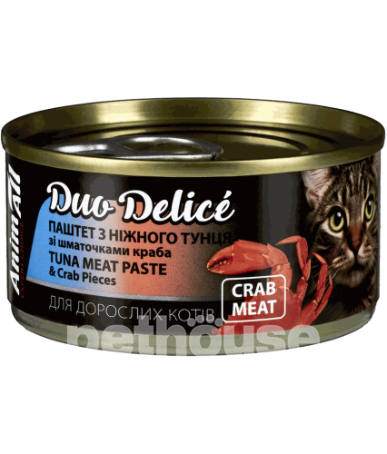AnimAll Duo Delice Паштет з тунцем та шматочками краба для котів
