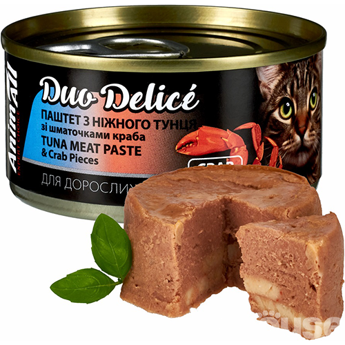 AnimAll Duo Delice Паштет з тунцем та шматочками краба для котів