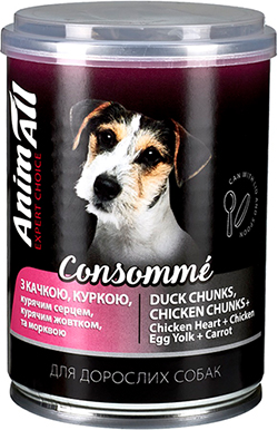 AnimAll Consomme з качкою, куркою, курячим серцем та курячим жовтком для собак