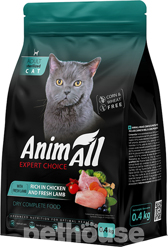 AnimAll з куркою та свіжим ягням  для стерилізованих котів