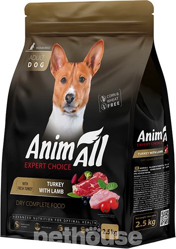 AnimAll зі свіжою індичкою та ягням для собак середніх порід