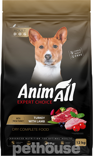 AnimAll зі свіжою індичкою та ягням для собак середніх порід