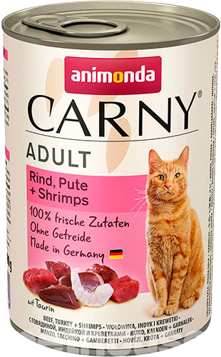 Animonda Carny для котів, з яловичиною, індичкою та креветками