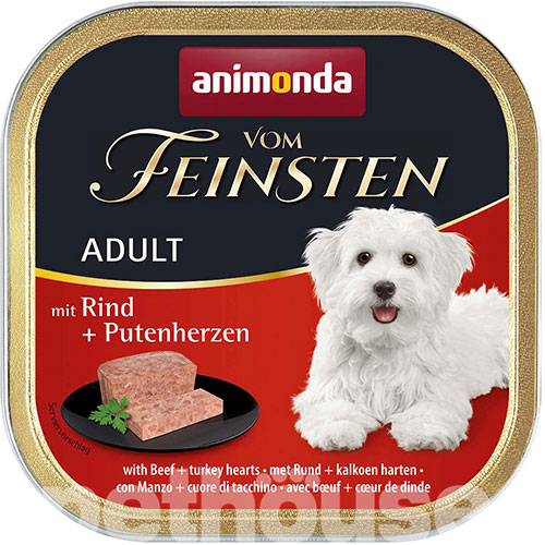 Animonda Vom Feinsten для собак, с говядиной и индюшиными сердечками
