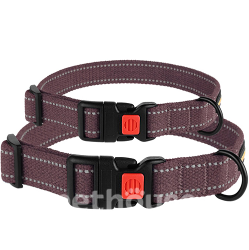 Barksi Ошейник брезентовый для собак, черри