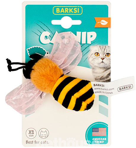 Barksi Catnip Плюшевая пчелка с кошачьей мятой для кошек, фото 2