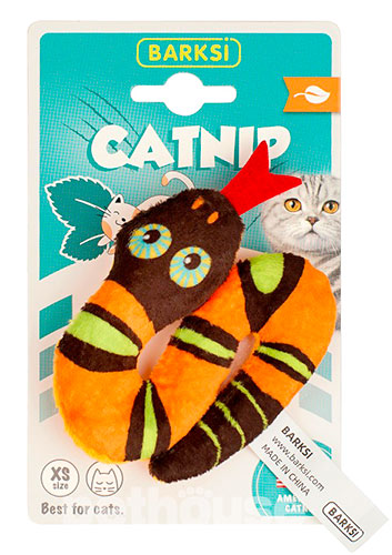 Barksi Catnip Плюшевая змея с кошачьей мятой для кошек, фото 2