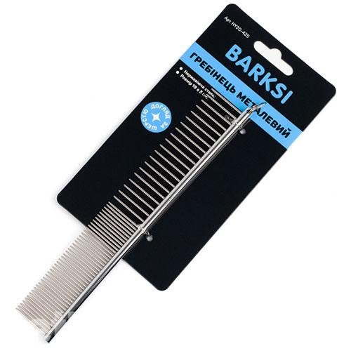 Barksi Расческа металлическая разнозубая, 3 см