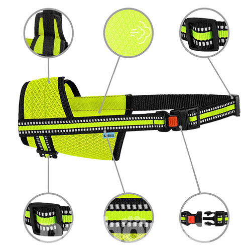 Barksi Mesh Универсальный намордник для собак, лимонный Barksi Mesh Универсальный намордник для собак, лимонный