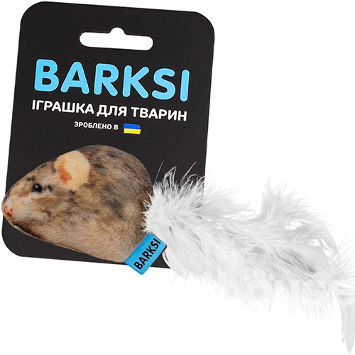 Barksi Мишка з дзвіночком та пір’ям для котів