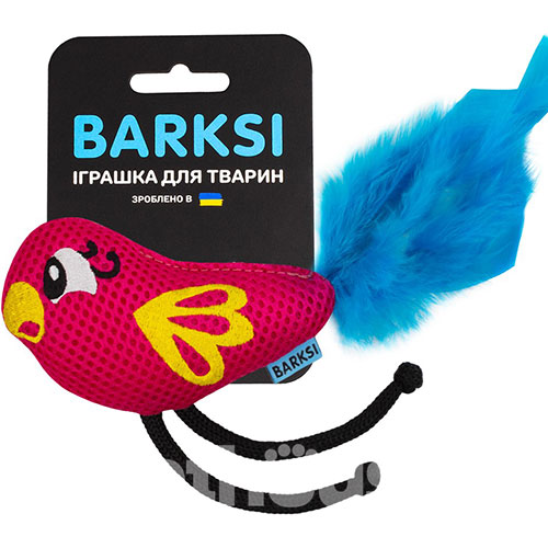 Barksi Папуга з дзвіночком та пір'ям для котів