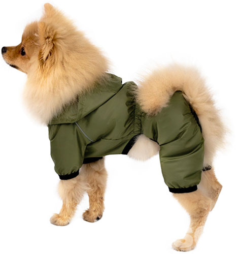 Barksi Textile Комбинезон-дождевик для собак, оливковый