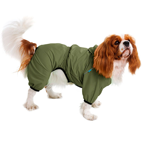 Barksi Textile Комбинезон-дождевик для собак, оливковый