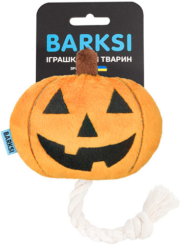Barksi Тыковка с пищалкой и канатом для собак