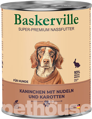 Baskerville Кролик с вермишелью и морковью для собак