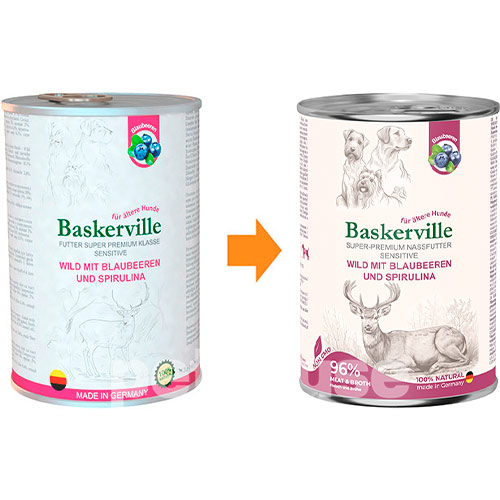 Baskerville Sensitive Оленина з чорницею та спіруліною для собак