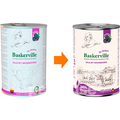 Baskerville Телятина з ожиною для цуценят