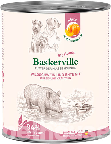 Baskerville Holistic Кабан и утка с тыквой и зеленью для собак