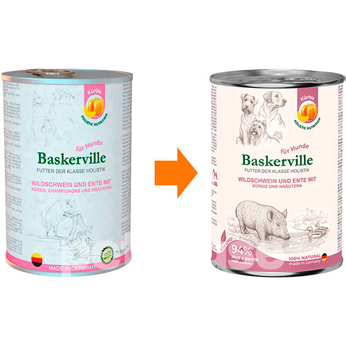 Baskerville Holistic Кабан и утка с тыквой и зеленью для собак