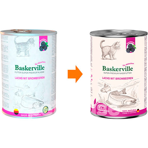 Baskerville Лосось с ежевикой для котят