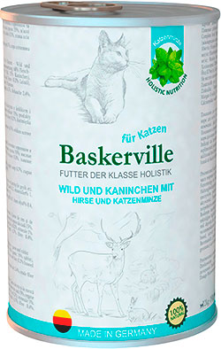 Baskerville Holistic Оленина с кроликом и кошачьей мятой для кошек