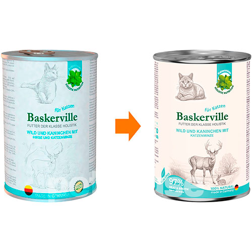 Baskerville Holistic Оленина з кроликом та котячою м'ятою для котів