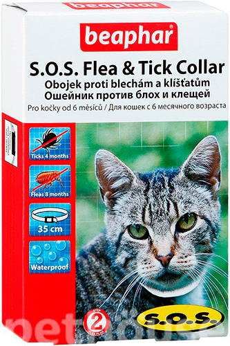 Beaphar SOS Flea and Tick Collar Нашийник для котів 35 см