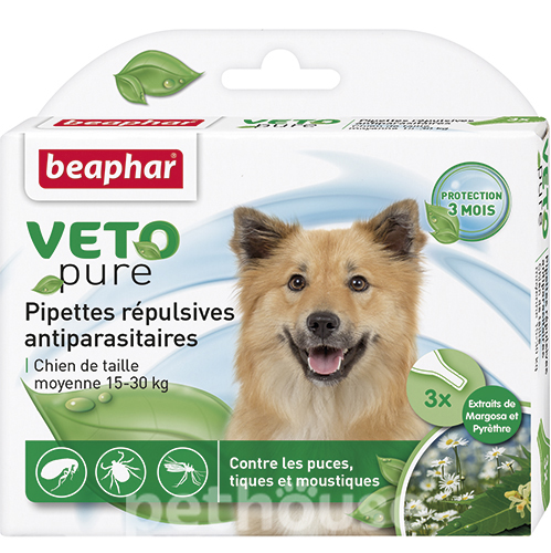 Beaphar Bio Spot On Veto pure Краплі від бліх, кліщів та комарів для собак середніх порід