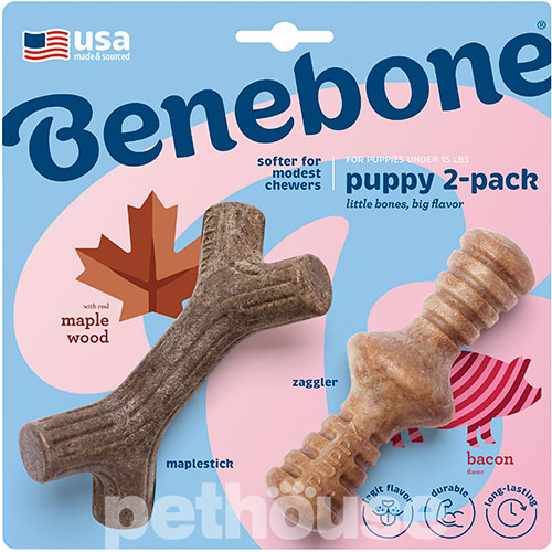 Benebone Puppy Pack Maplestick & Zaggler Набір жувальних іграшок з різними смаками для цуценят