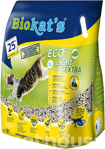 Biokat's Eco Light Extra - соєвий наповнювач з активованим вугіллям для котячого туалету
