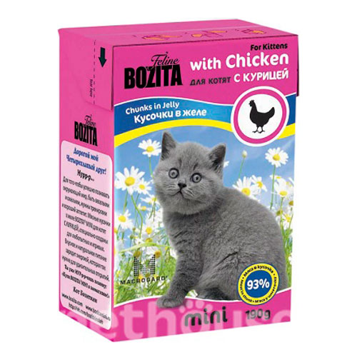 Bozita Mini шматочки в желе з куркою для кошенят