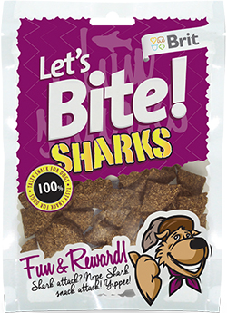 Brit Lets Bite Лакомства-акулы с лососем для собак