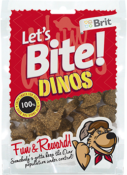 Brit Lets Bite Ласощі-динозаврики з ягням для собак