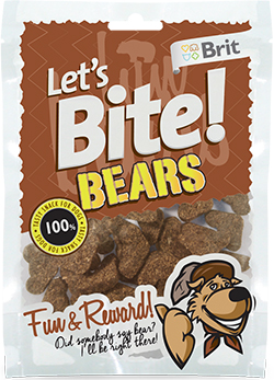 Brit Lets Bite Bears Ласощі-ведмедики з диким кабаном для собак
