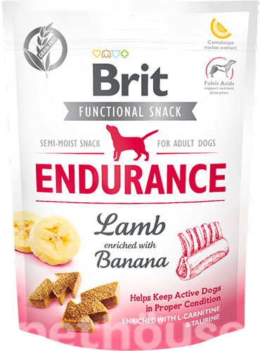Brit Dog Functional Snack Endurance Лакомства с ягненком и бананом для собак