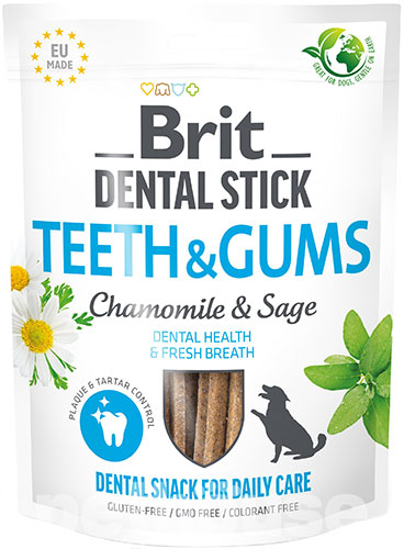 Brit Dog Dental Stick Teeth & Gums Лакомства для поддержания здоровья зубов и десен у собак